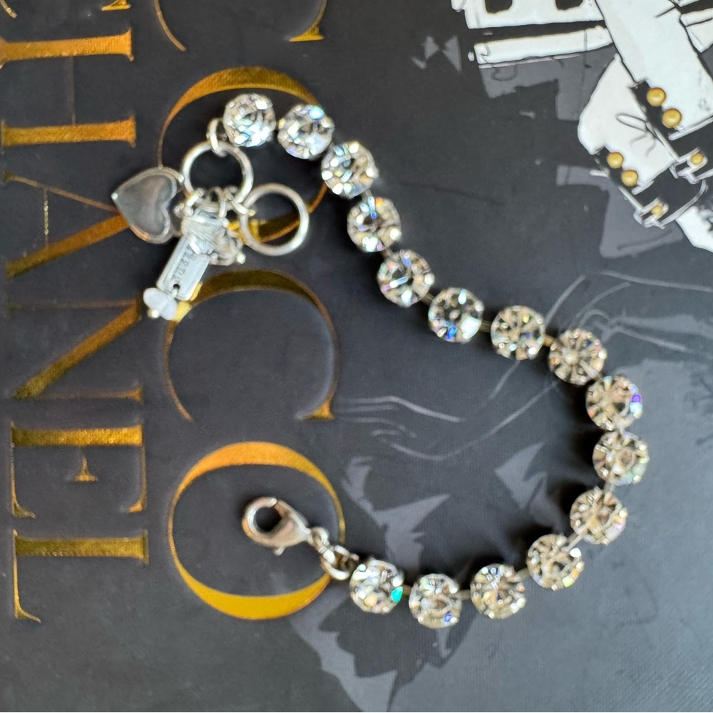 MARIANA TENNIS BRACELET-Authentic Round-Cut Clear Crystal Stones in Cup Setting - Picture 3 of 16